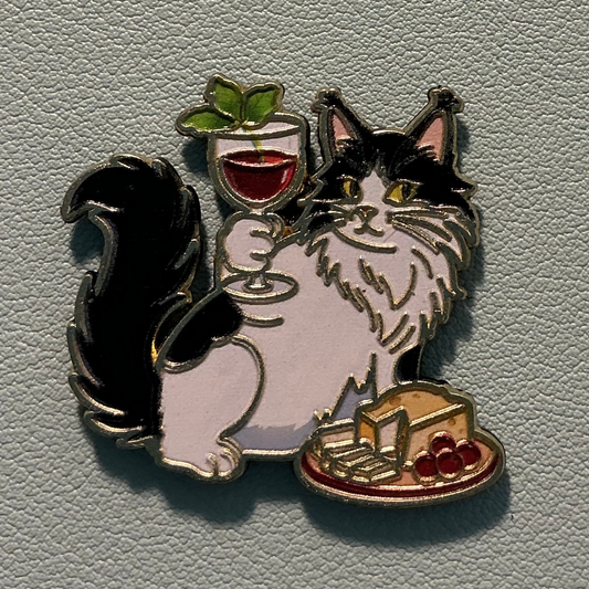 Cheese-n-Wine Kitty Needle Minder